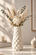 Close-up of the white bubble vase viewed from above