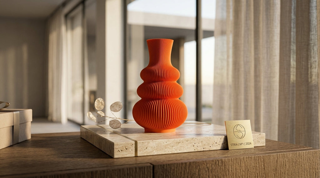 Spiral Orange Vase