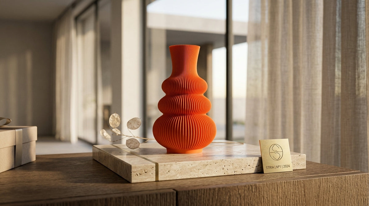 Spiral Orange Vase