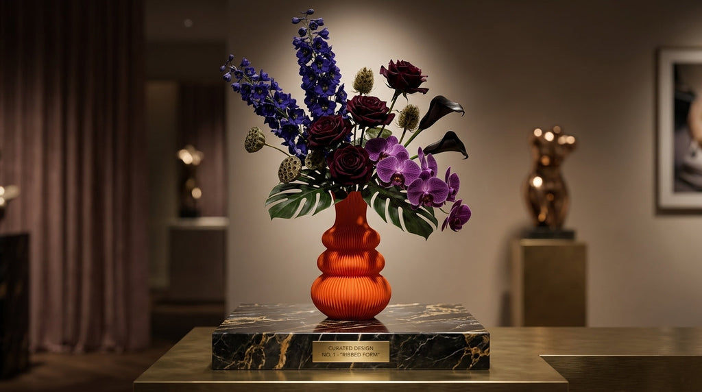Spiral Orange Vase