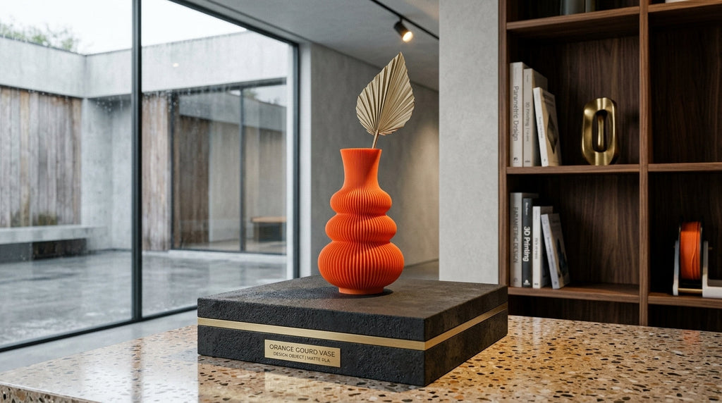Spiral Orange Vase