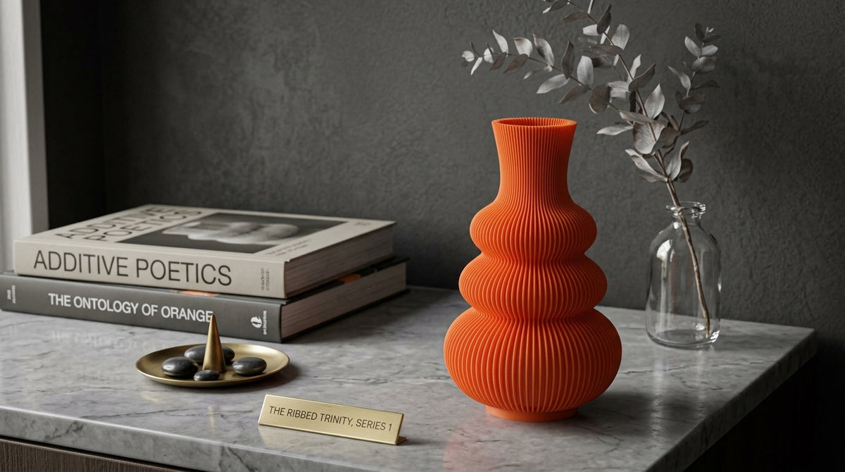 Spiral Orange Vase