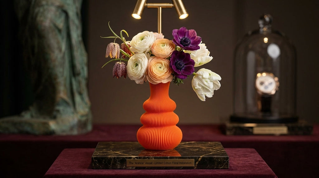 Spiral Orange Vase