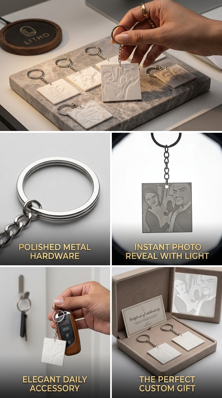 Personalised Lithophane Photo Keychain