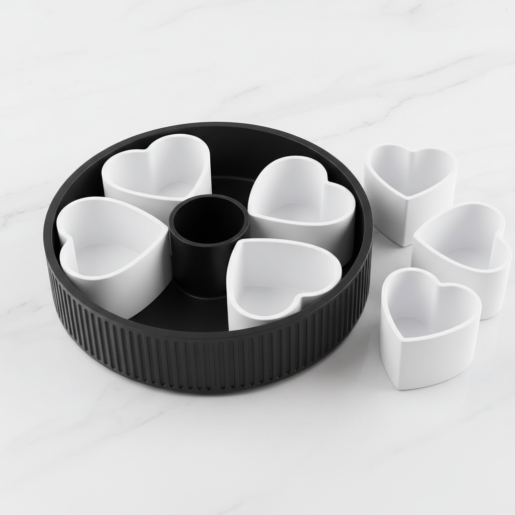 Black heart snack platter