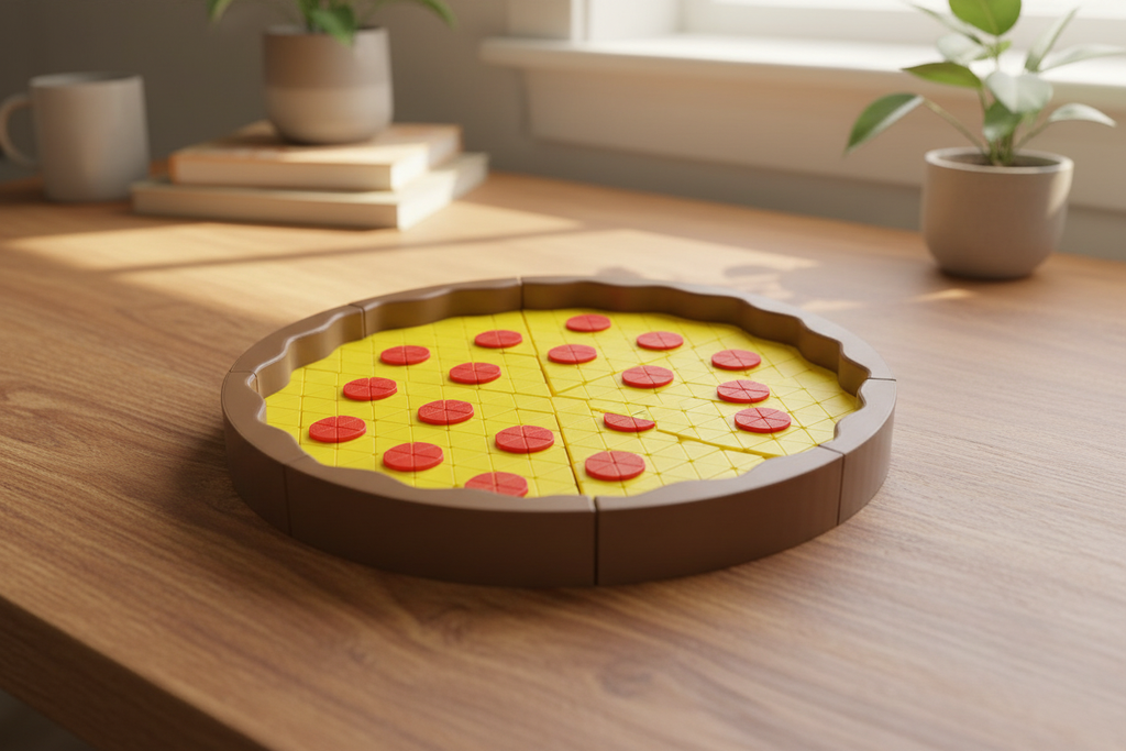 Complete pizza wooden desk