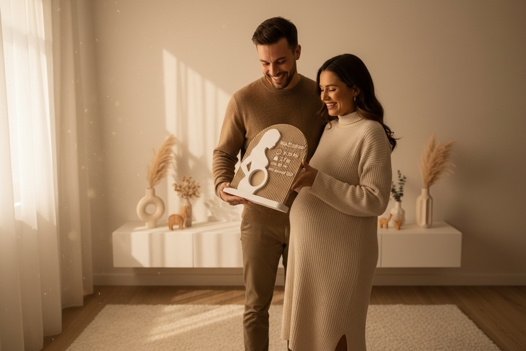 Expecting mother receiving the ultrasound frame