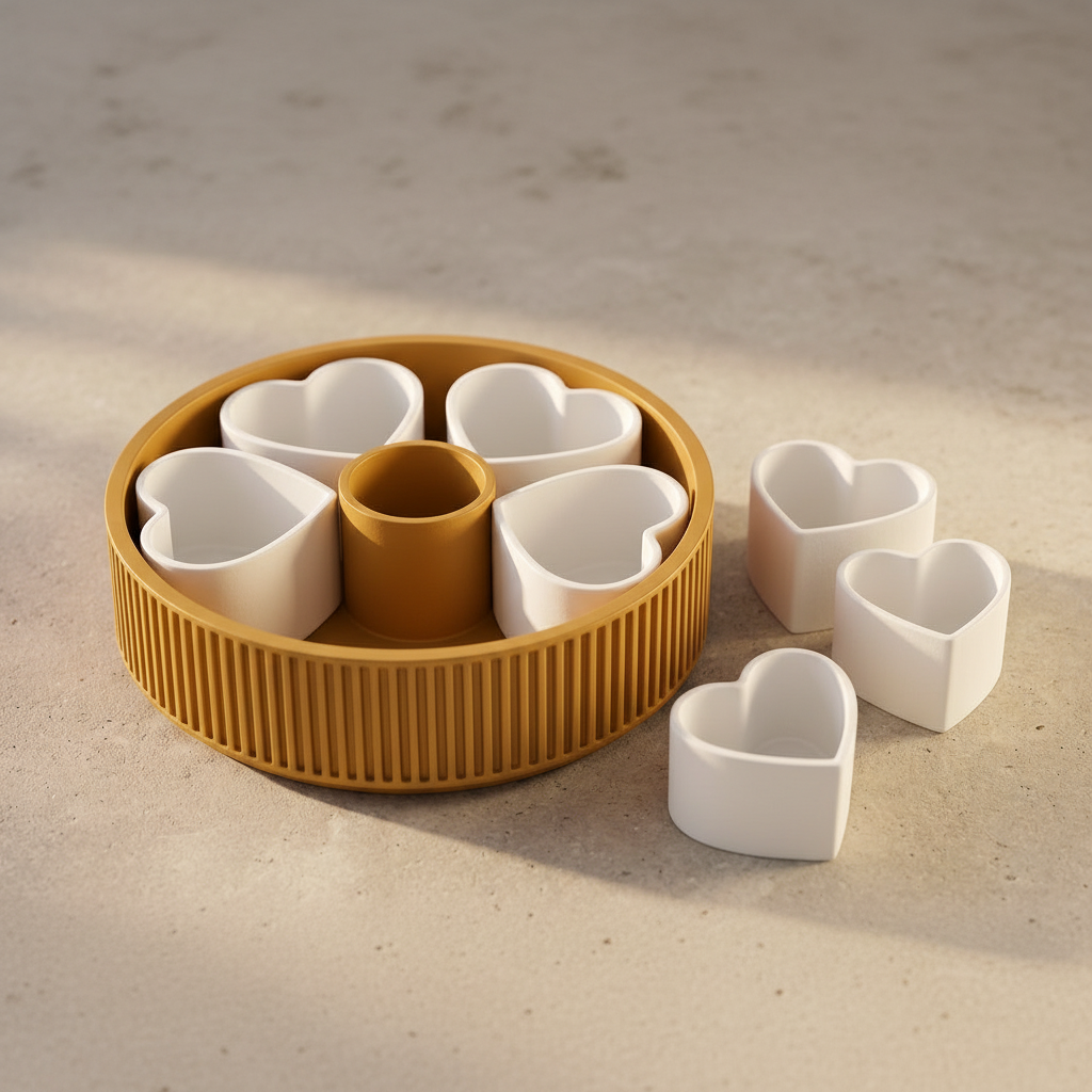 Gold heart snack platter