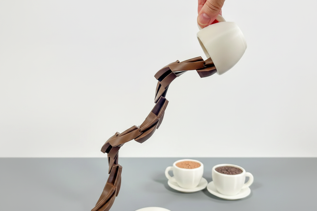 Spilling Tea Fidget chain cascading action shot