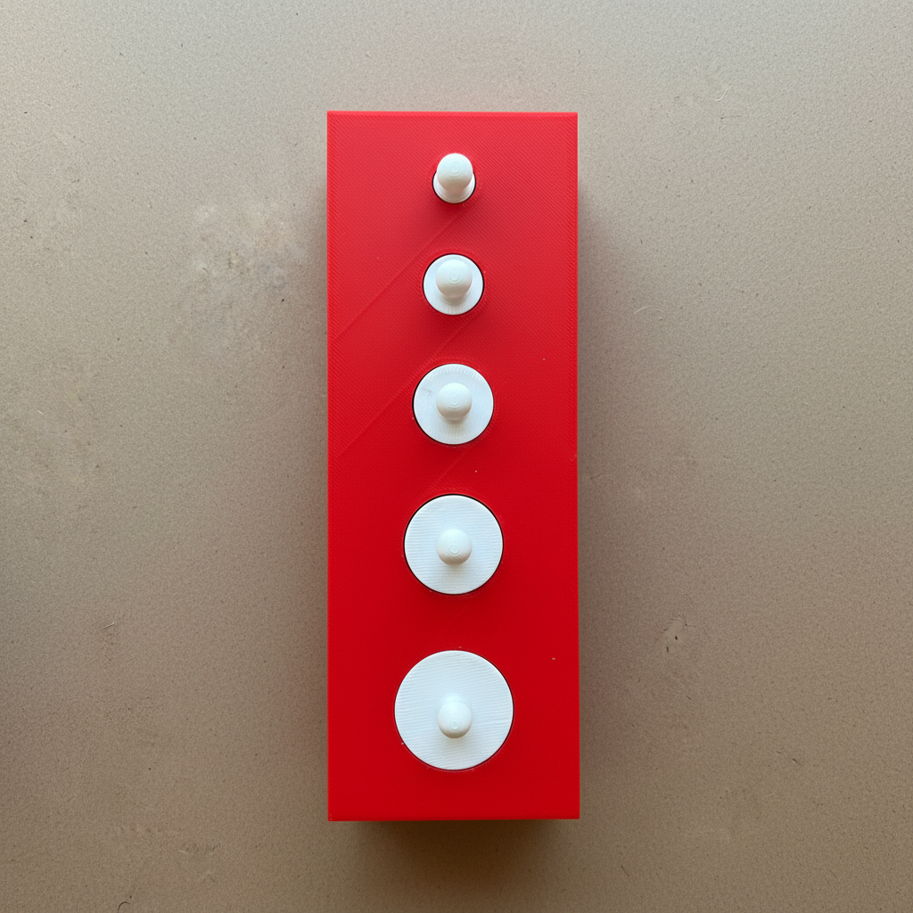 Montessori cylinder block toy flat lay