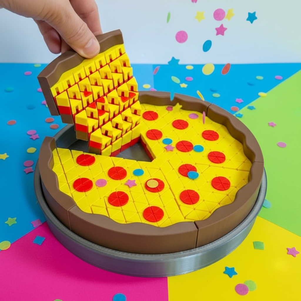 Pizza fidget puzzle colourful background