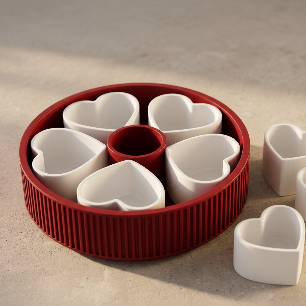 Red heart snack platter