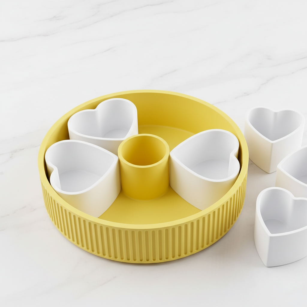 Yellow heart snack platter